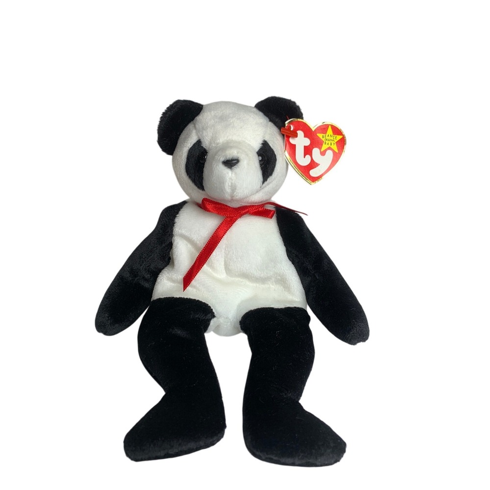Ty Beanie Baby Fortune the Panda Black White Bear 1997 vintage Retro Plush Toy